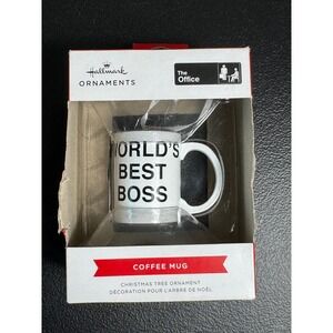 2-Hallmark The‎ Office Worlds Best Boss Coffee Mug Ornament Christmas Decoration
